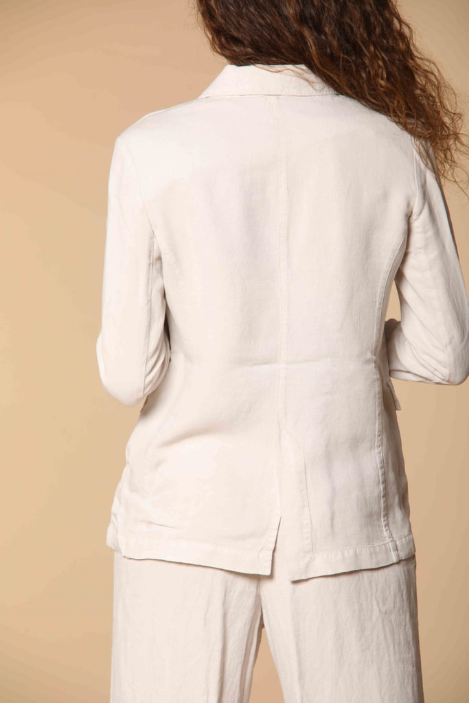 Caroline woman's double-breasted blazer in tencel and linen